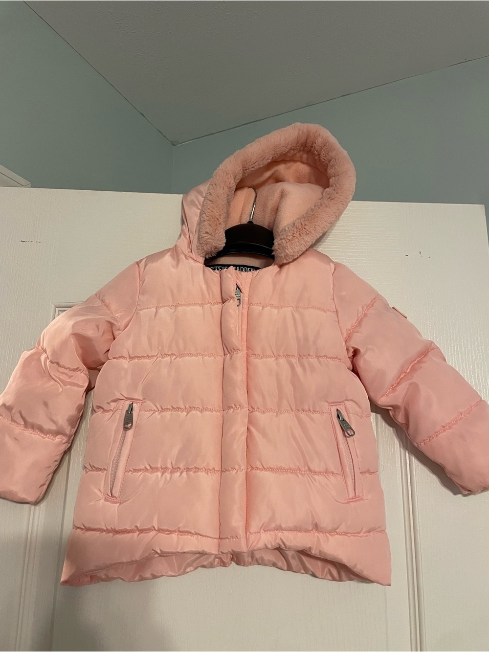 Steve Madden Girls' Light Pink Hooded Puffer Jacket